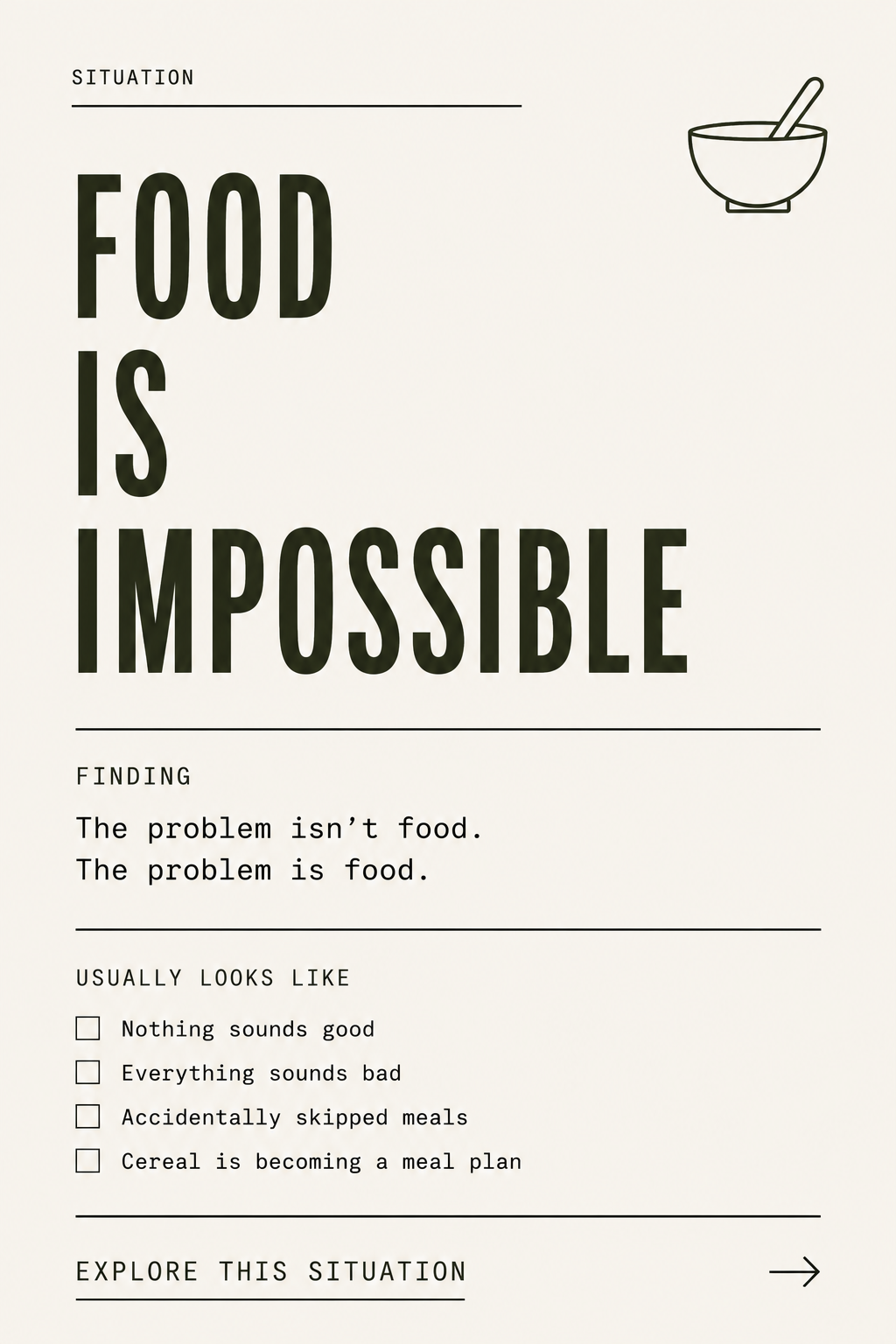 FOOD IS IMPOSSIBLE
