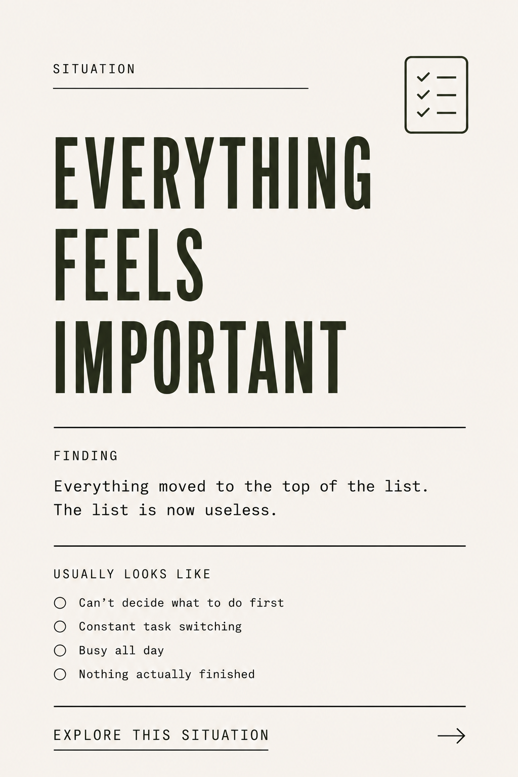 EVERYTHING FEELS IMPORTANT