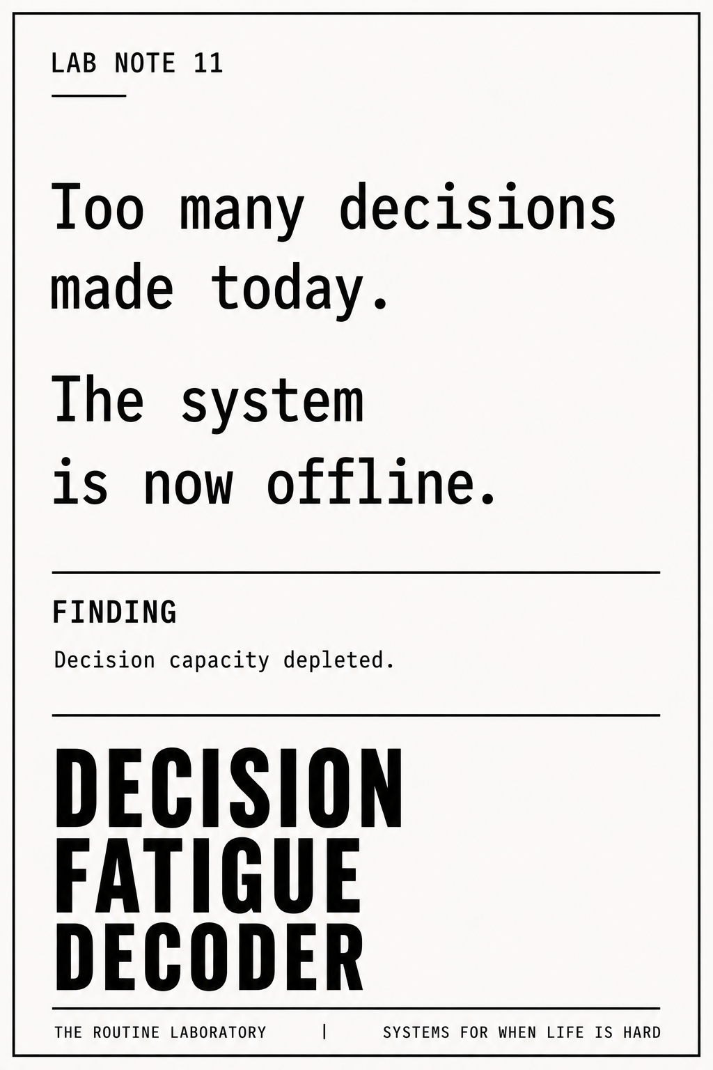 Decision Fatigue Decoder