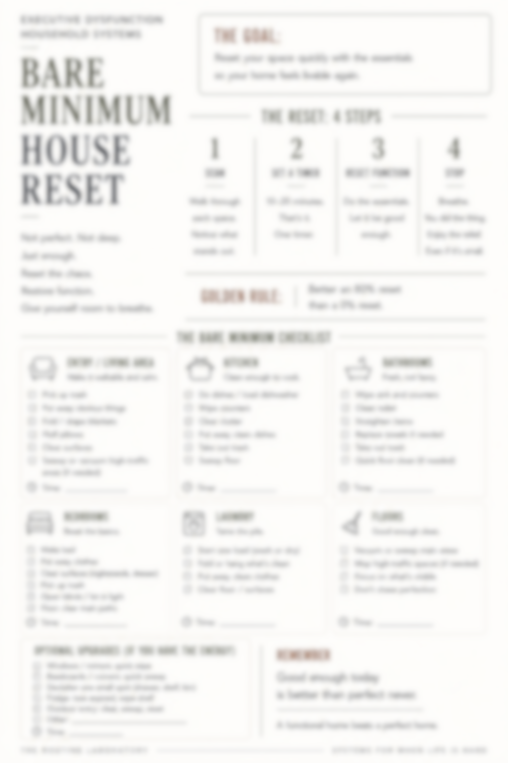 Bare Minimum House Reset