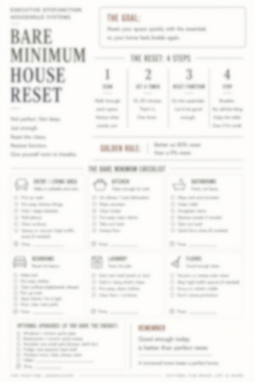 Bare Minimum House Reset