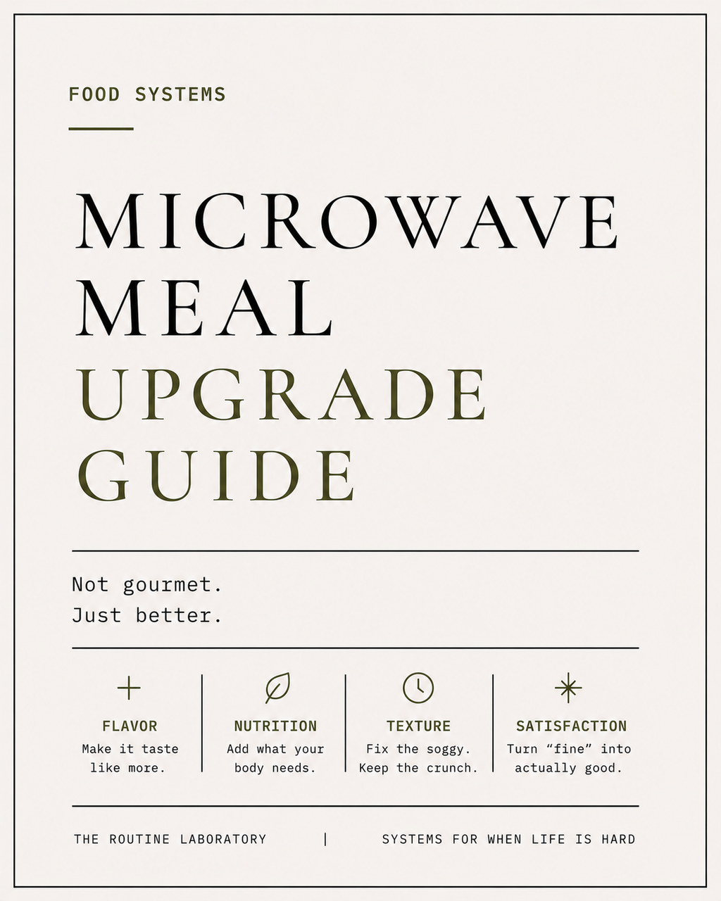 Microwave Meal Upgrade Guide