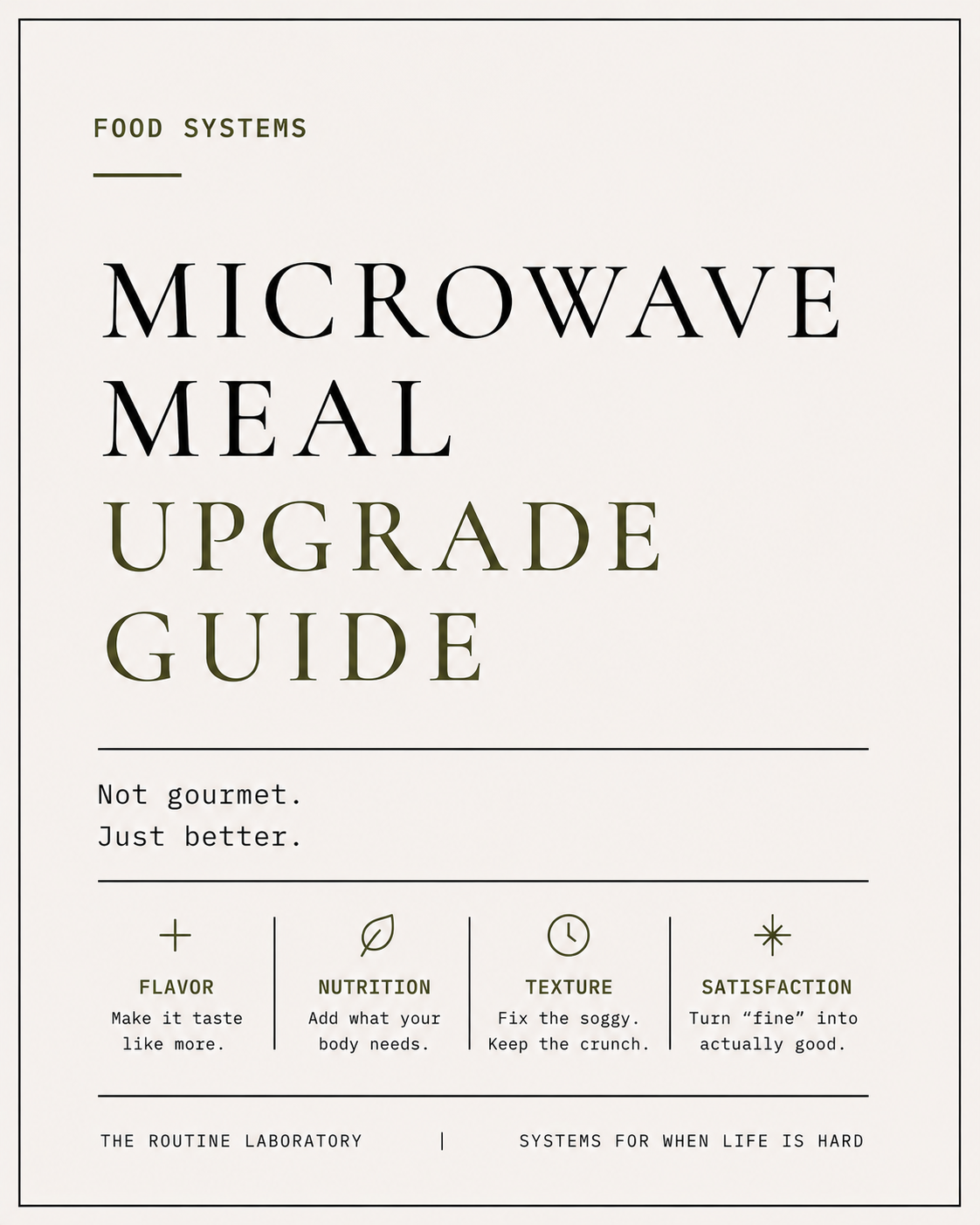 Microwave Meal Upgrade Guide