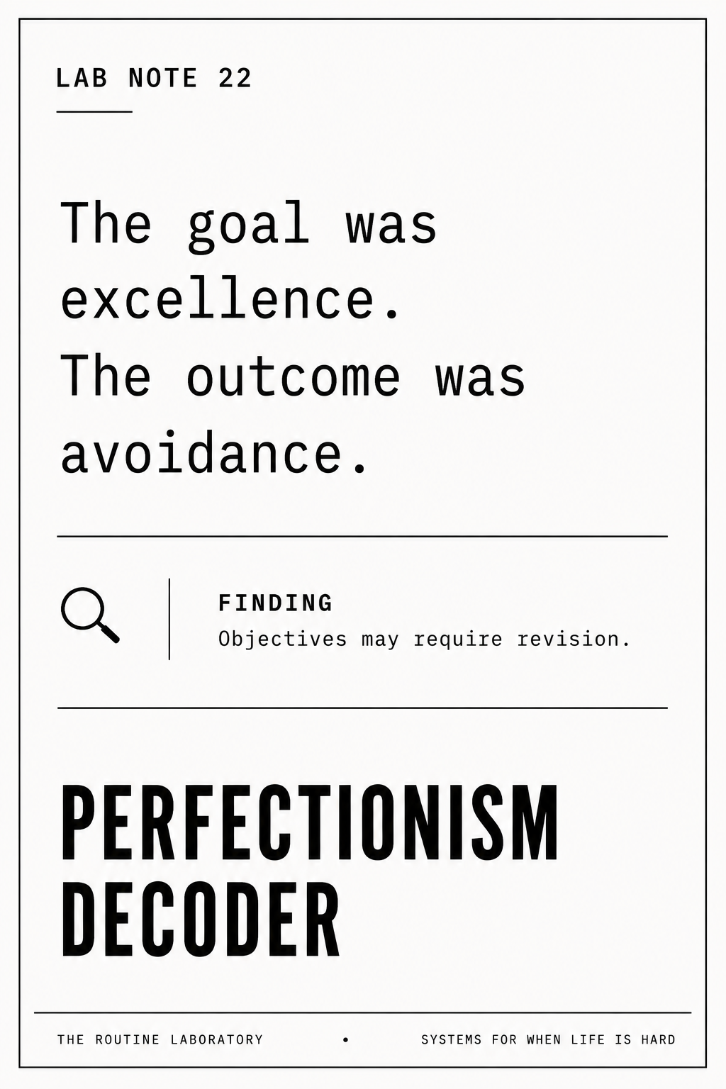 Perfectionism Decoder