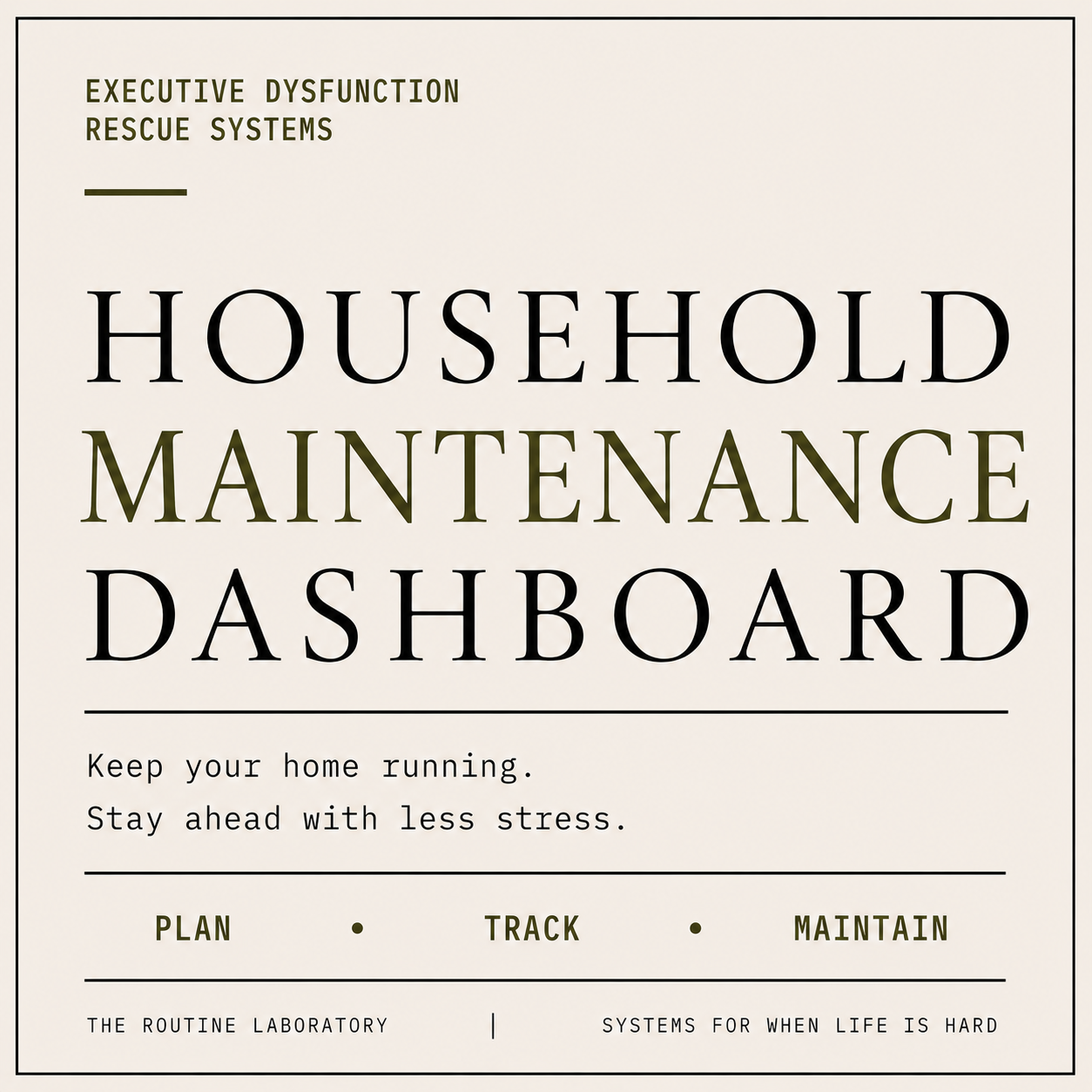 House Maintenance Dashboard