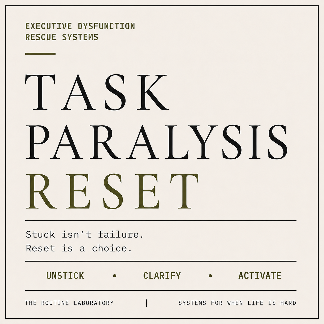 Task Paralysis Reset