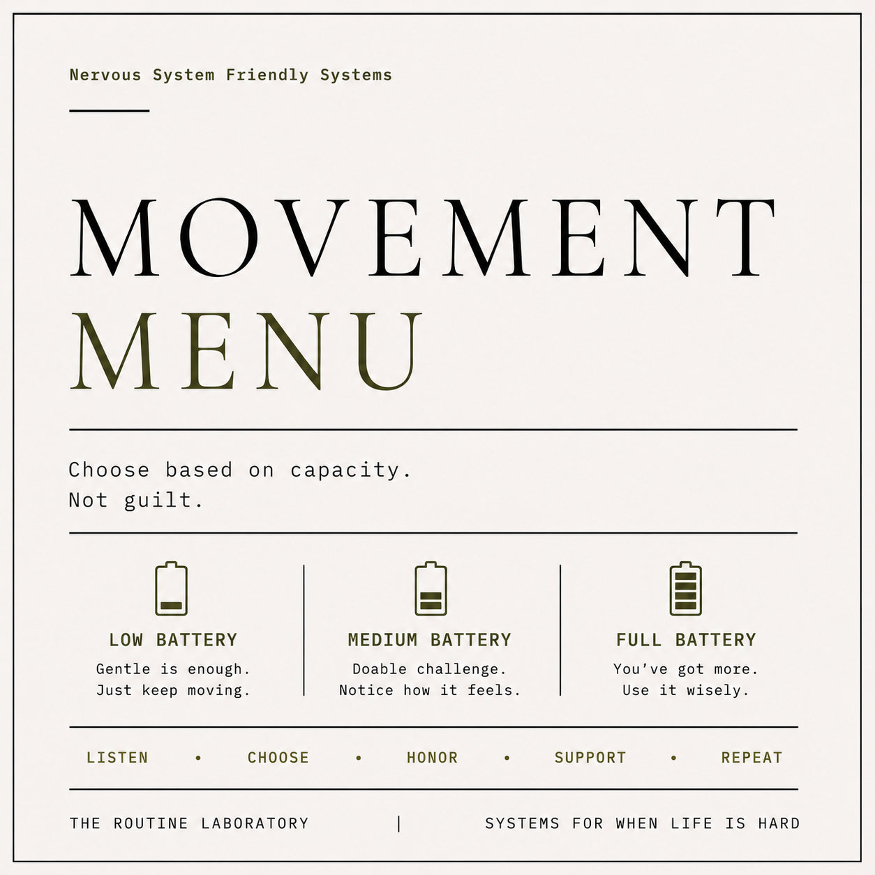 Movement Menu