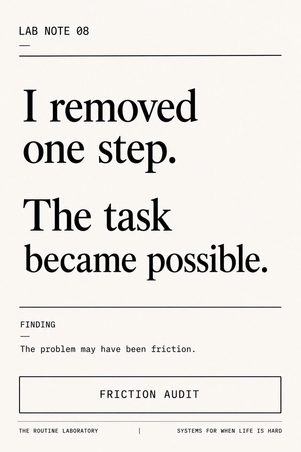 Friction Audit