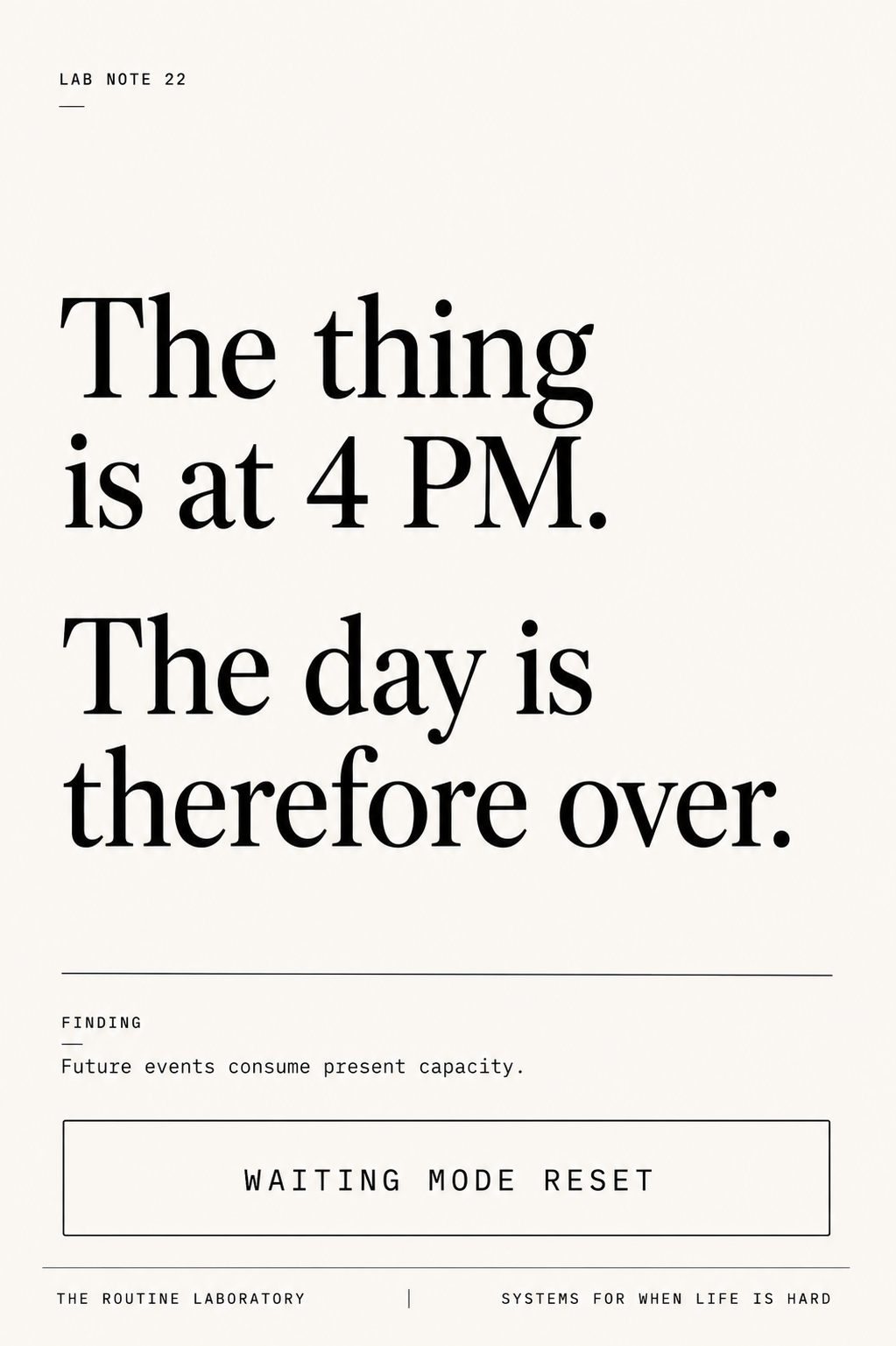 Waiting Mode Reset