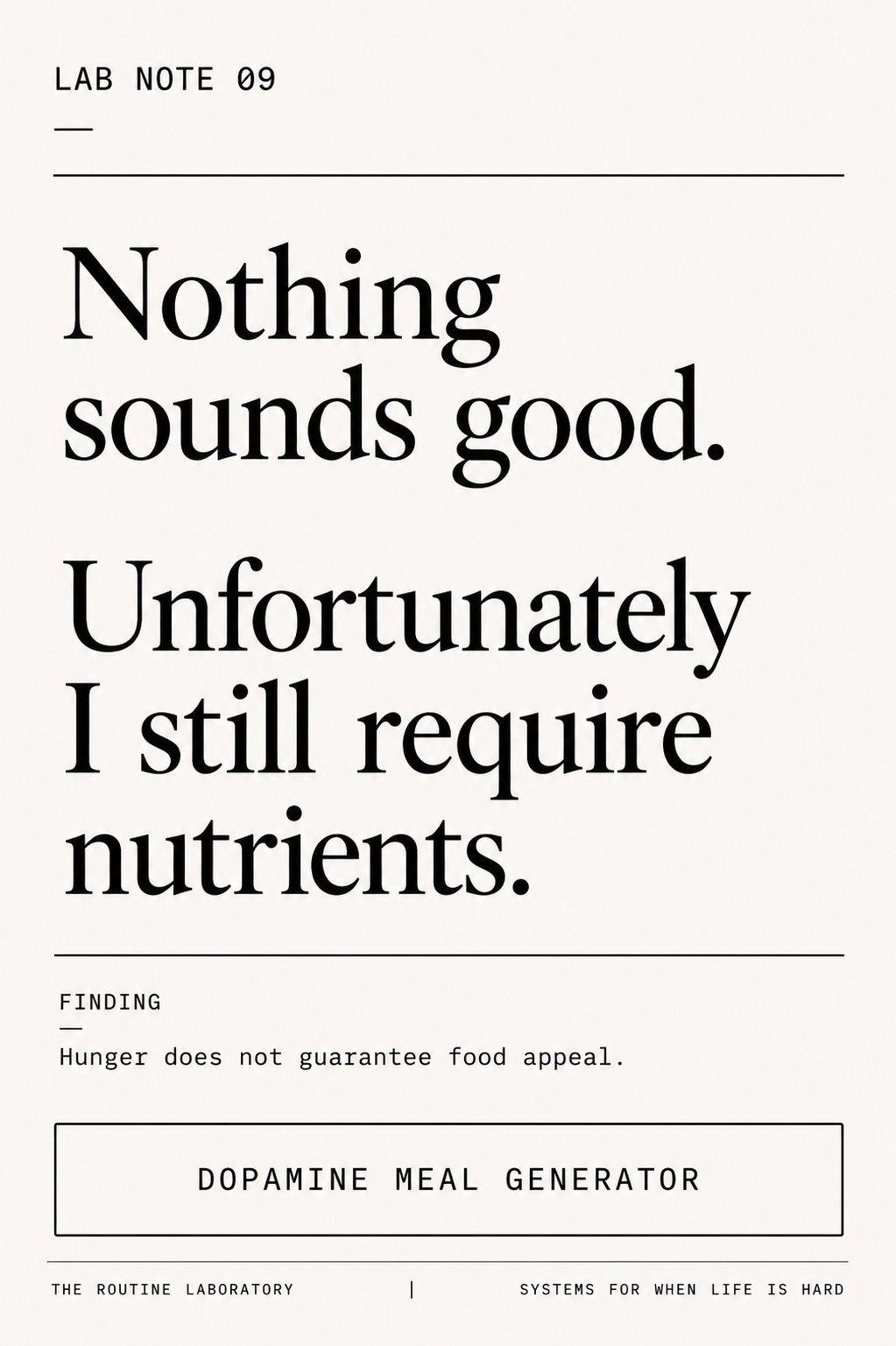 Dopamine Meal Generator