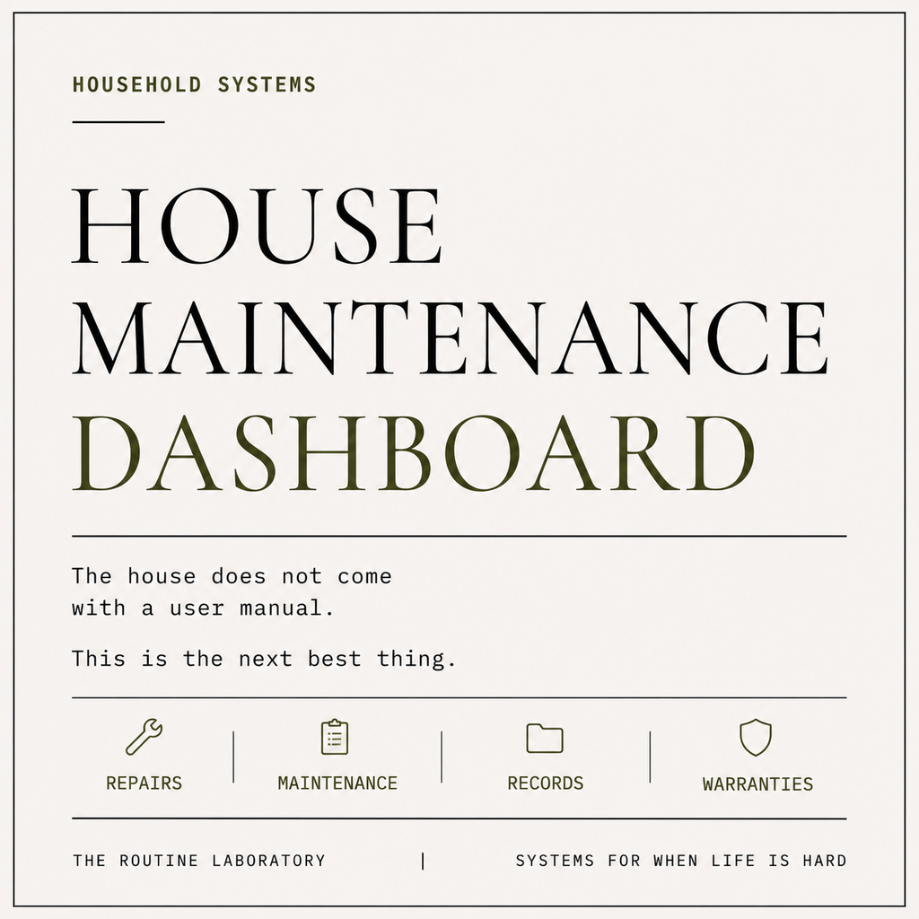 House Maintenance Dashboard