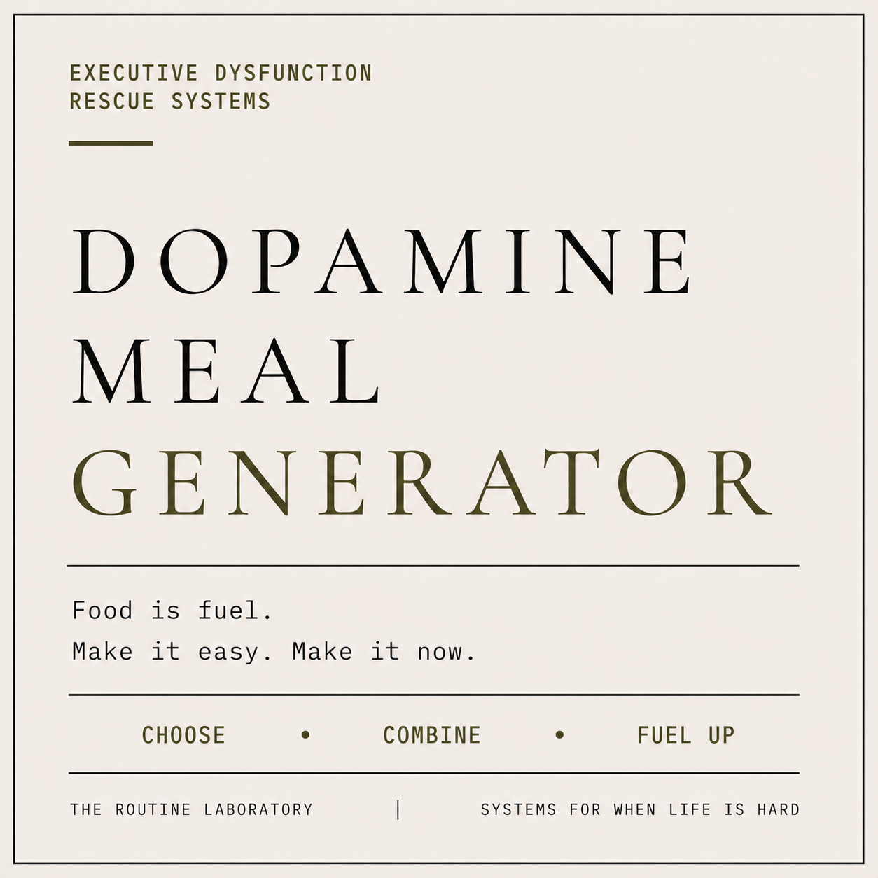 Dopamine Meal Generator