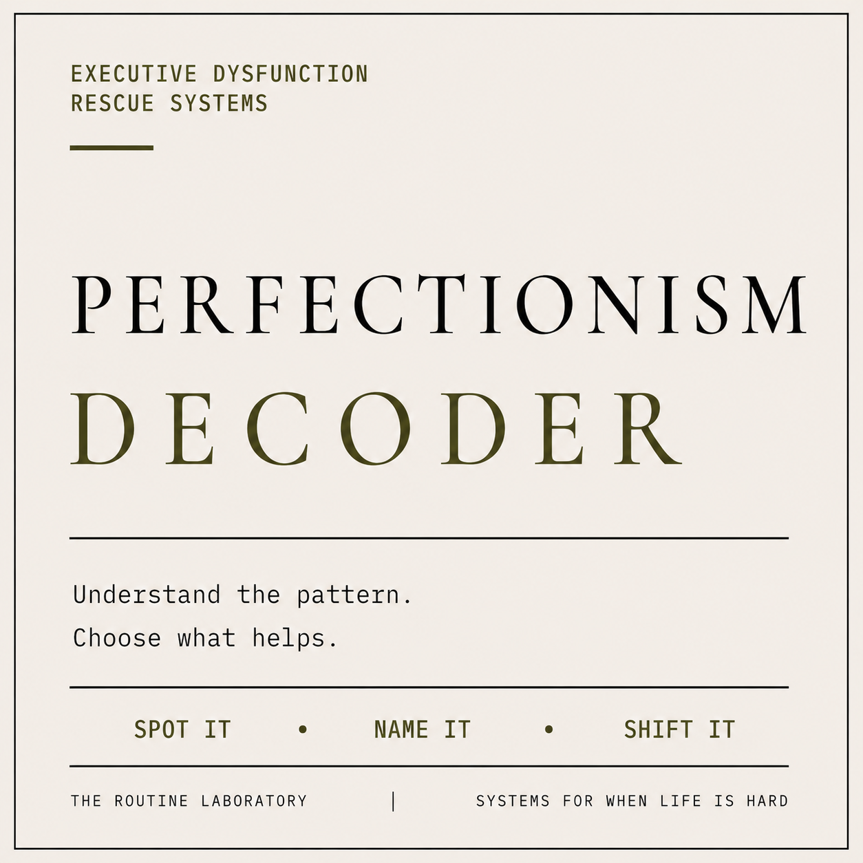 Perfectionism Decoder