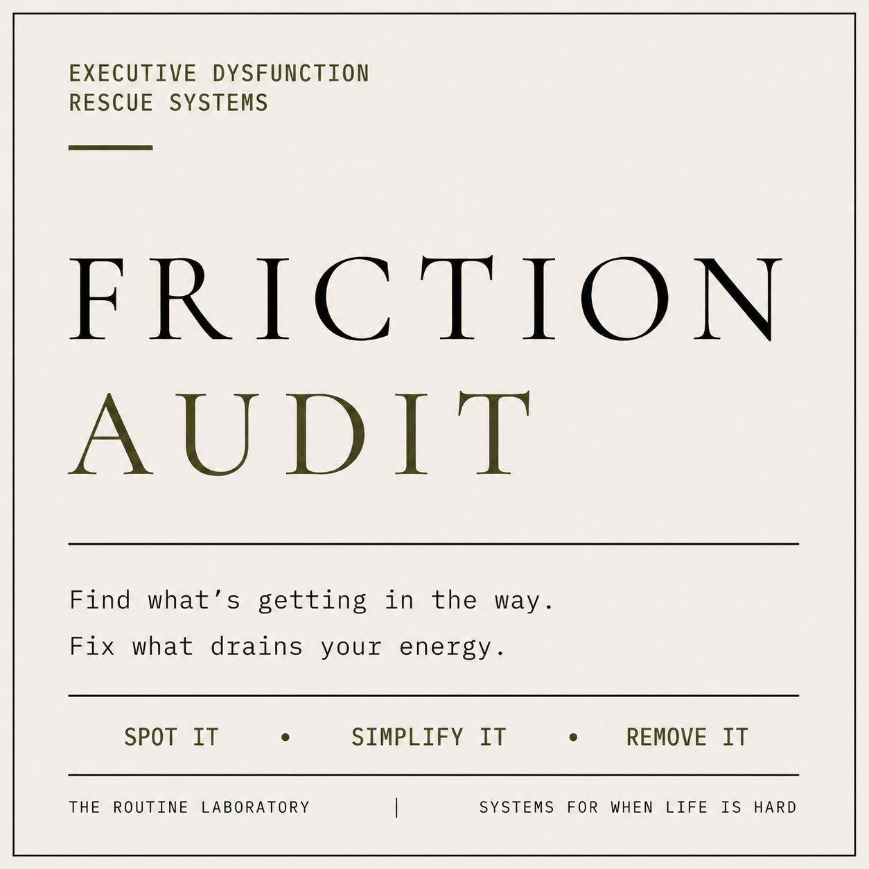 Friction Audit